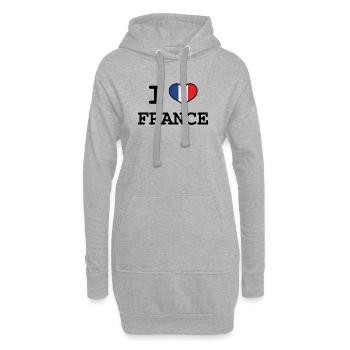 I Love France - Hoodie-Kleid - Grau meliert - Vorne