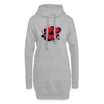 Klatschmohn als Graffiti - Hoodie-Kleid - Grau meliert - Vorne