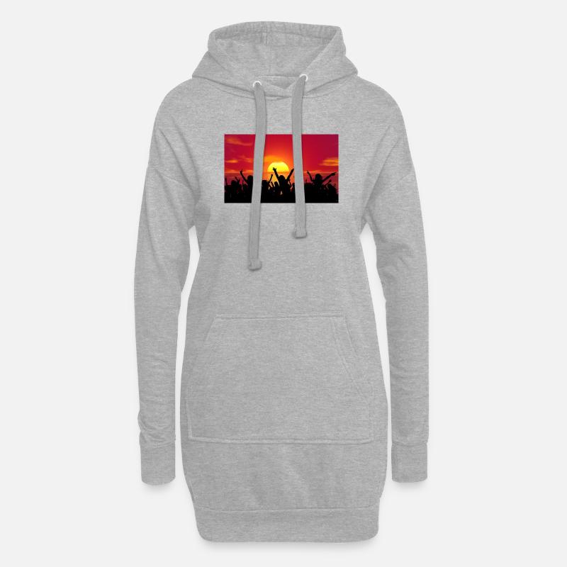Feier - Hoodie-Kleid - Grau meliert
