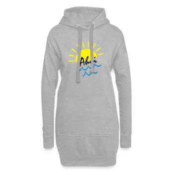 Sommer Vibes: Sonne über Meer Wellen - Hoodie-Kleid - Grau meliert - Vorne
