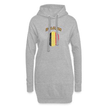 Belgien Fingerabdruck / Geschenk Flagge - Hoodie-Kleid - Grau meliert - Vorne