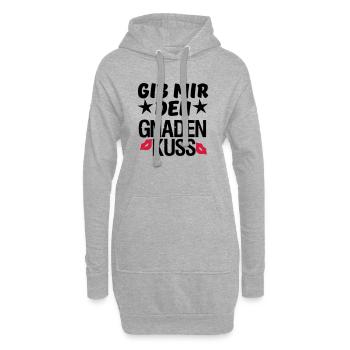 Geschenk Liebe Paar lustig Spruch Kuss - Hoodie-Kleid - Grau meliert - Vorne