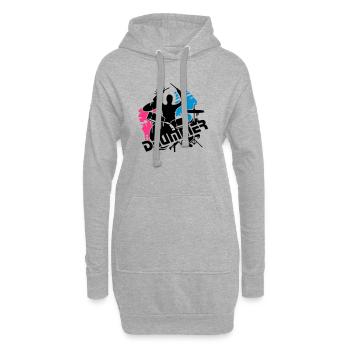 Ein Schlagzeuger und sein Schlagzeug - Hoodie-Kleid - Grau meliert - Vorne