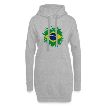 Brésil Tache tache de cadeau drapeau Amérique du Sud - Sweat-shirt à capuche long Femme - gris chiné - Devant