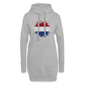 Pays-Bas Tache / Cadeau drapeau Holland - Sweat-shirt à capuche long Femme - gris chiné - Devant