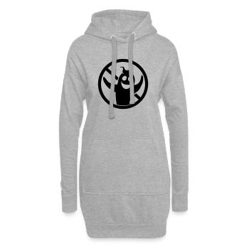 schwarz zeichen symbol verboten schild gespenst ge - Hoodie-Kleid - Grau meliert - Vorne
