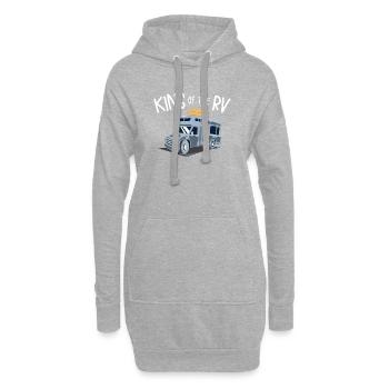 König des RV - König des Camper - Hoodie-Kleid - Grau meliert - Vorne