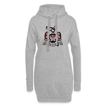 Northwest Pacific coast Kaigani Thunderbird - Hoodie-Kleid - Grau meliert - Vorne
