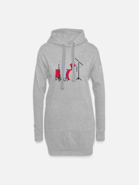 coloured_drums - Hoodie-Kleid - Grau meliert