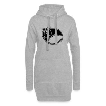 Fuchs eingekuschelt – Kawaii Fox Cartoon Design - Hoodie-Kleid - Grau meliert - Vorne
