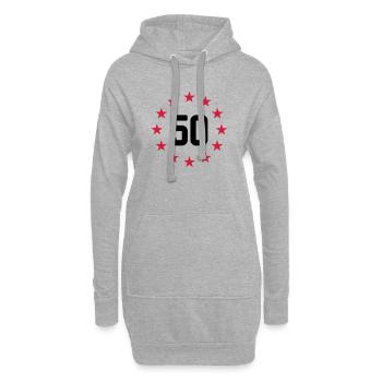 50 ans - Sweat-shirt à capuche long Femme - gris chiné - Devant