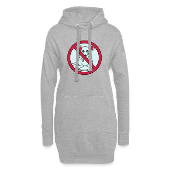 verboten schild durchgestrichen keine maus suess n - Hoodie-Kleid - Grau meliert - Vorne