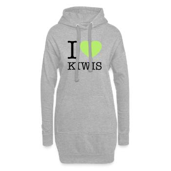 I LOVE KIWIS Kiwi - Hoodie-Kleid - Grau meliert - Vorne