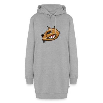 Airbrush de dessin animé Hyena - Sweat-shirt à capuche long Femme - gris chiné - Devant