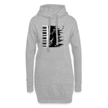 Klavier Musik black & white Geschenk - Hoodie-Kleid - Grau meliert - Vorne
