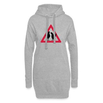Achtung Hennen Junggesellinnenabschied - Hoodie-Kleid - Grau meliert - Vorne