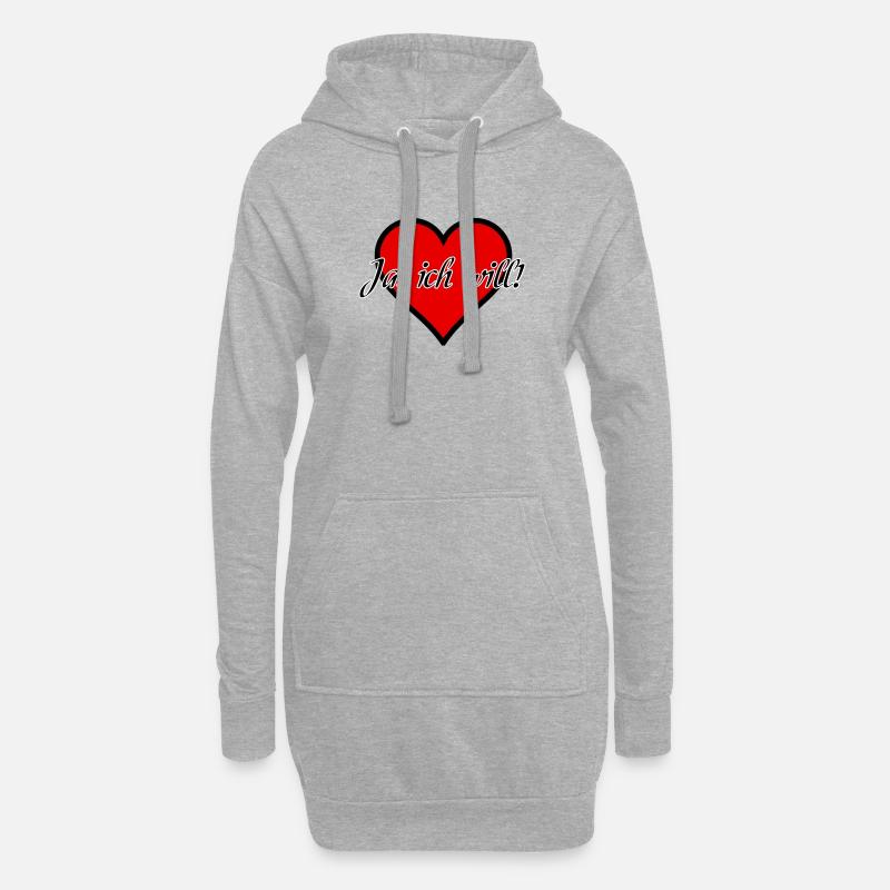 Ich will Heirat Hochzeit Ehe Antrag Liebe Geschenk - Hoodie-Kleid - Grau meliert
