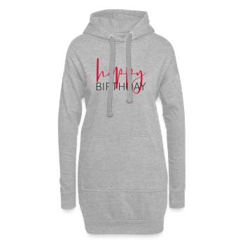 idée cadeau joyeux anniversaire félicitation - Sweat-shirt à capuche long Femme - gris chiné - Devant