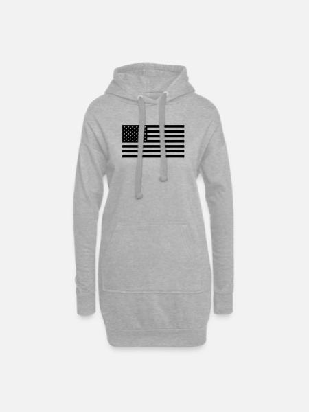 Black US flag - Hoodie-Kleid - Grau meliert