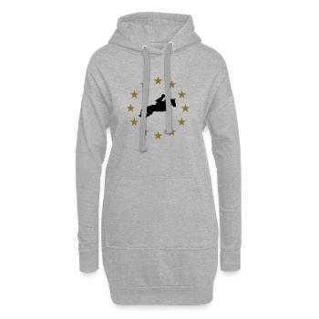 Cheval de saut d'obstacles & Étoiles - Sweat-shirt à capuche long Femme - gris chiné - Devant
