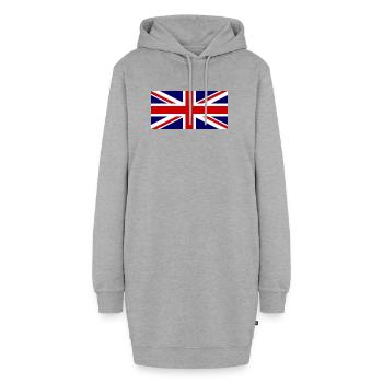 Union Jack Flagge – Pop Art Stil - Hoodie-Kleid - Grau meliert - Vorne