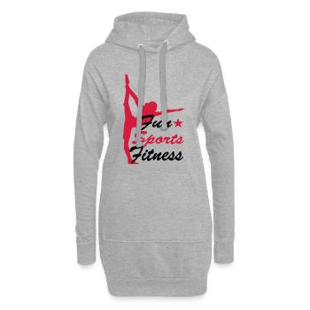 sports - Sweat-shirt à capuche long Femme - gris chiné - Devant