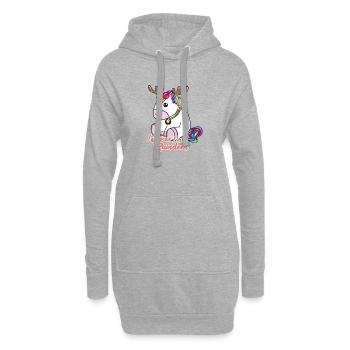 Noël Licorne - Sweat-shirt à capuche long Femme - gris chiné - Devant