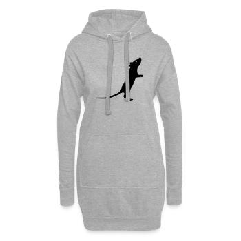 Rat - Sweat-shirt à capuche long Femme - gris chiné - Devant