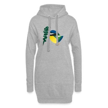 Mésange bleue et baies - Sweat-shirt à capuche long Femme - gris chiné - Devant