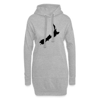 Neuseeland Karte - Hoodie-Kleid - Grau meliert - Vorne
