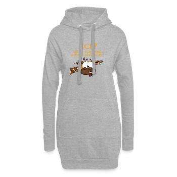 Ich war es nicht Giraffe - Hoodie-Kleid - Grau meliert - Vorne