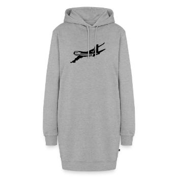 Passagierflugzeug - Hoodie-Kleid - Grau meliert - Vorne