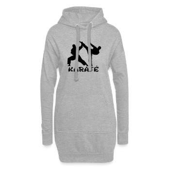karate_1 - Sweat-shirt à capuche long Femme - gris chiné - Devant