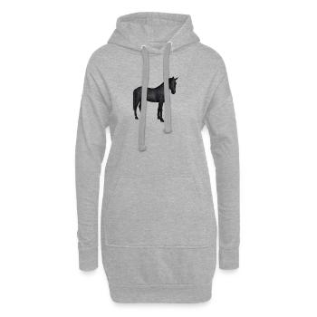 Eleganter Grauer Araber auf Dunklem Fundament - Hoodie-Kleid - Grau meliert - Vorne