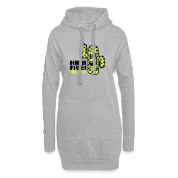 cactus comique - Sweat-shirt à capuche long Femme - gris chiné - Devant