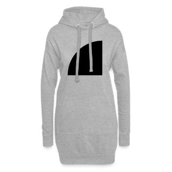 Viertelkreis - Hoodie-Kleid - Grau meliert - Vorne