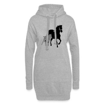 pferde - Sweat-shirt à capuche long Femme - gris chiné - Devant