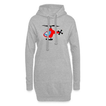 Hélicoptères pour enfants - Helicopter - Sweat-shirt à capuche long Femme - gris chiné - Devant