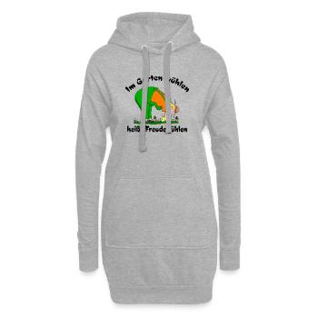 Im Garten wühlen heißt Freude fühlen - Hoodie-Kleid - Grau meliert - Vorne