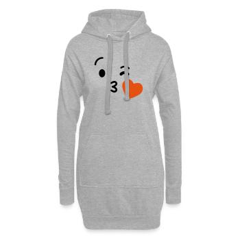 Emoji Kuss Herz Liebe Emoji - Hoodie-Kleid - Grau meliert - Vorne