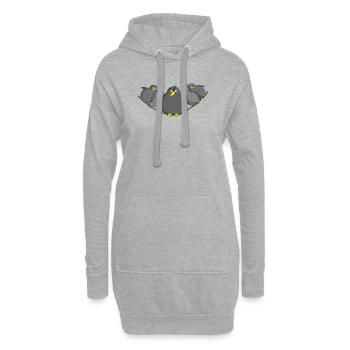 Vogel fett und witzig - Hoodie-Kleid - Grau meliert - Vorne
