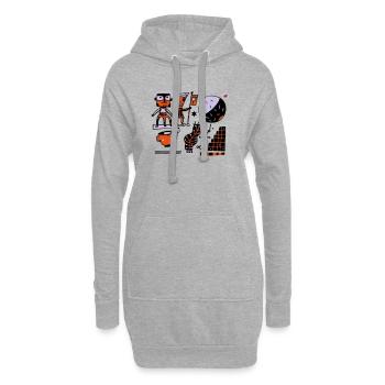 Mondraum-Charaktere: Kunterbunte Astronauten - Hoodie-Kleid - Grau meliert - Vorne