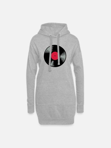 Vinyle - Sweat-shirt à capuche long Femme - gris chiné