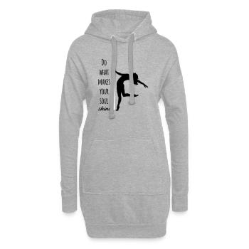 Soul Shine Poledance Silhouette mit Zitat - Hoodie-Kleid - Grau meliert - Vorne