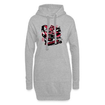 Musique - Sweat-shirt à capuche long Femme - gris chiné - Devant