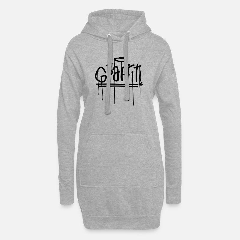 graffiti - Hoodie-Kleid - Grau meliert