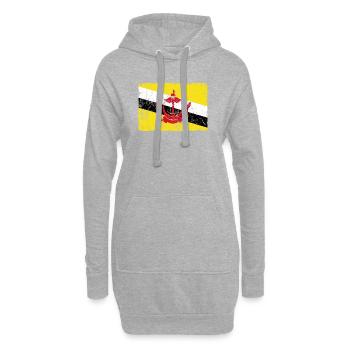 Brunei-Flaggenweinleseeffekt - Hoodie-Kleid - Grau meliert - Vorne