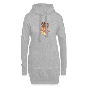 Pizza Ananas Mascotte Funky - Sweat-shirt à capuche long Femme - gris chiné - Devant