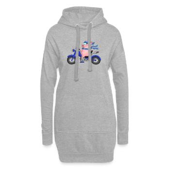 Motocycliste drôle sur l'hélicoptère - Sweat-shirt à capuche long Femme - gris chiné - Devant