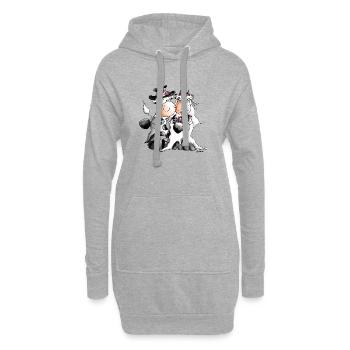 Kuh Hochzeit - Braut - Bräutigam - Hoodie-Kleid - Grau meliert - Vorne